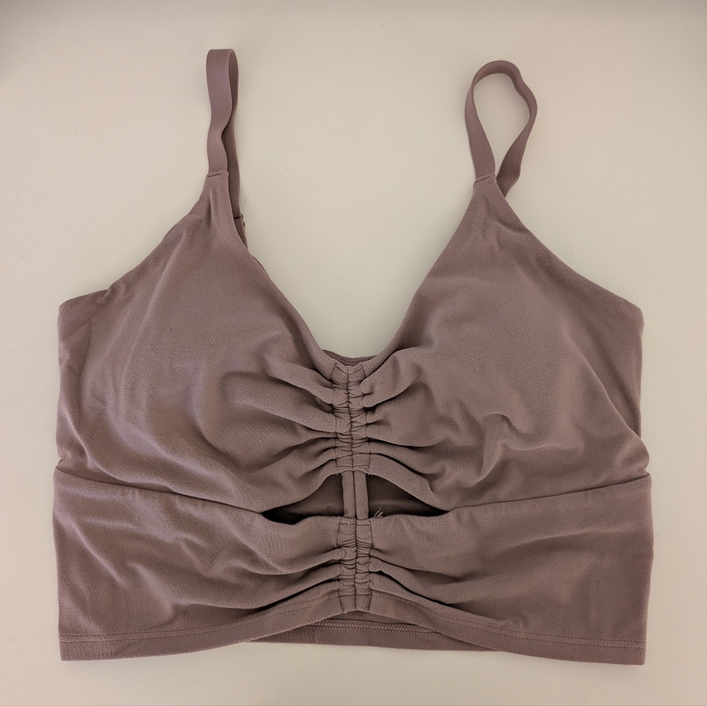 Athleta Dusty Purple V-Neck Sports Bra, Size XS